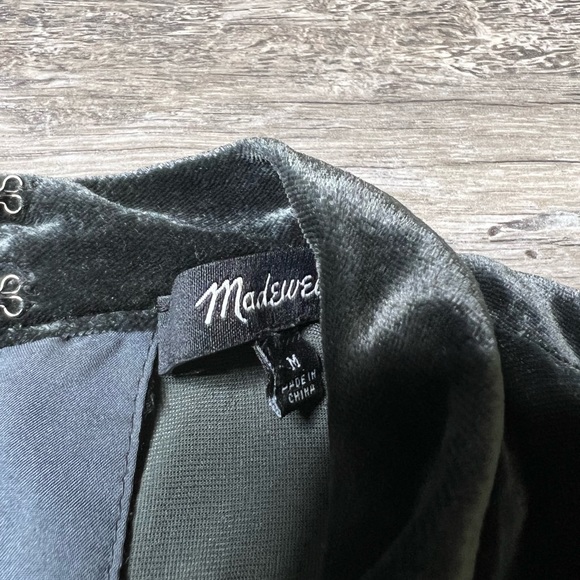 Madewell Choker Top Dark Greenish Grayish Velvety Look & Feel EUC Women's - Picture 10 of 10
